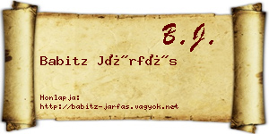 Babitz Járfás névjegykártya